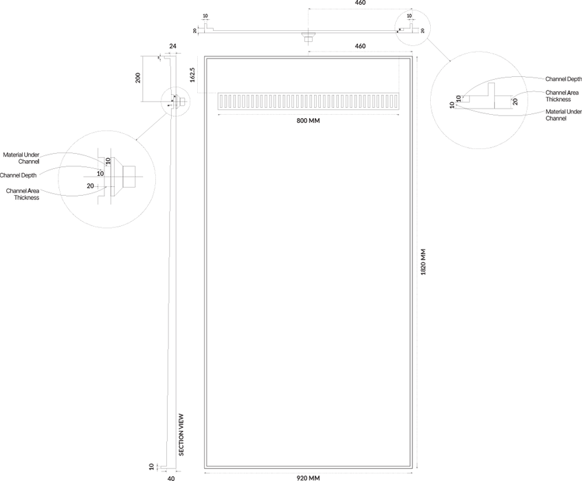 Universal Tile Over Tray - Lipped Channel Grate