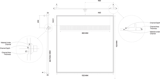 Universal Tile Over Tray - Lipped Channel Grate