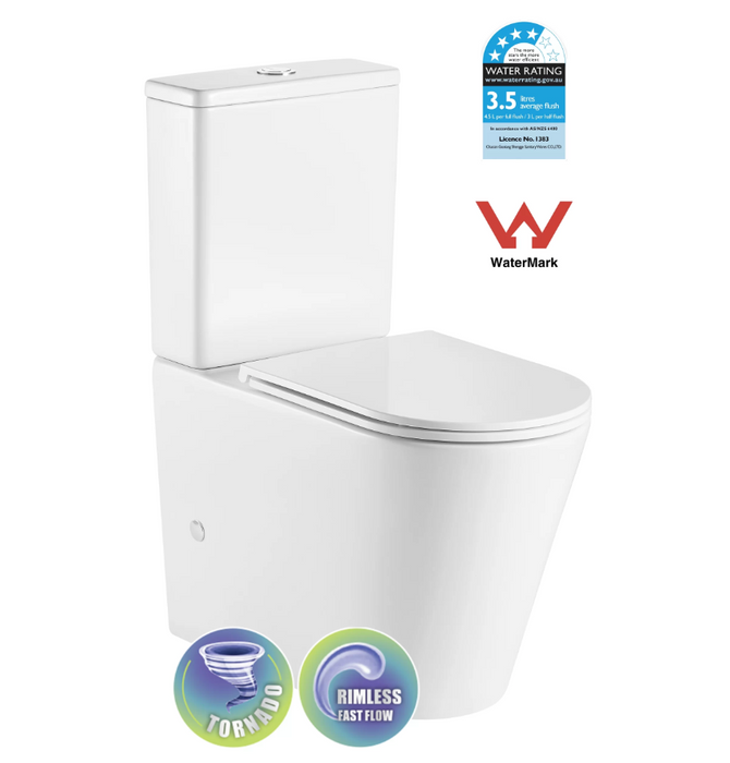Austin Rimless Cyclonic Flush Back To Wall Toilet Suite