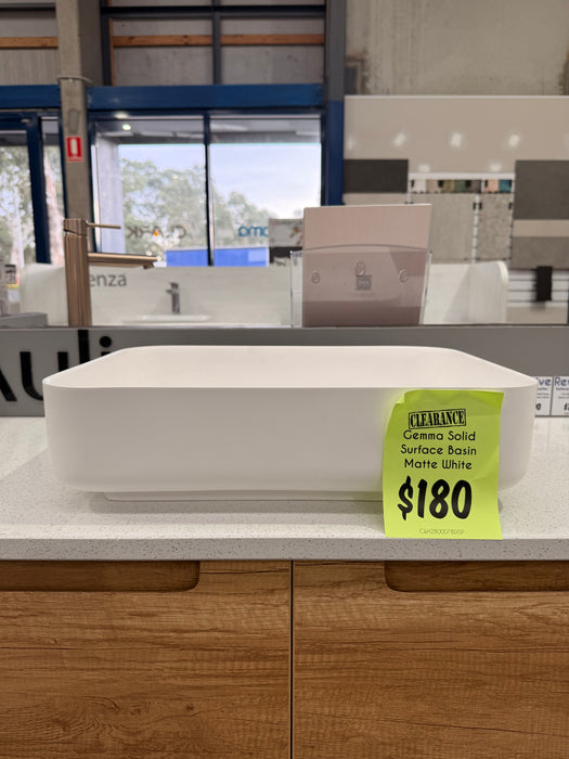 Gemma Soilid Surface Above Counter Basin Matte White -$180