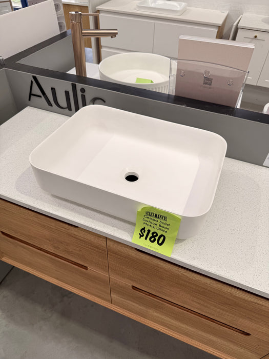 Gemma Soilid Surface Above Counter Basin Matte White -$180