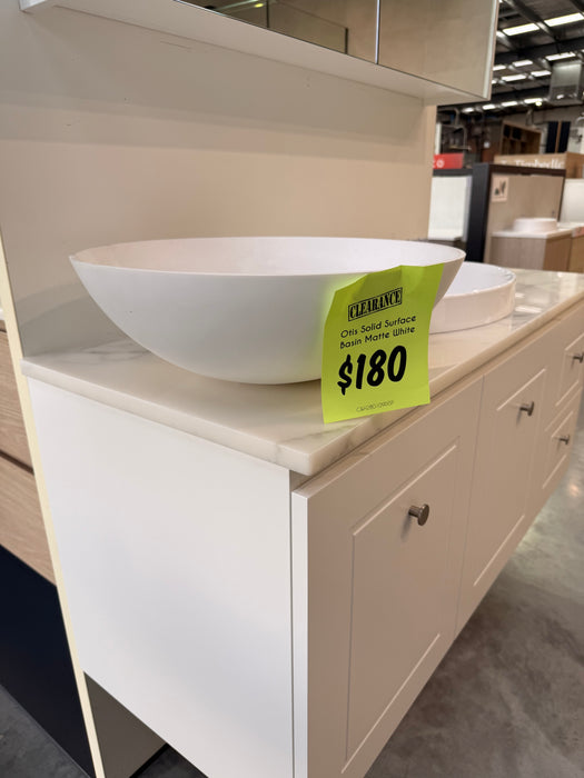 Otis Soilid Surface Above Counter Basin Matte White -$180