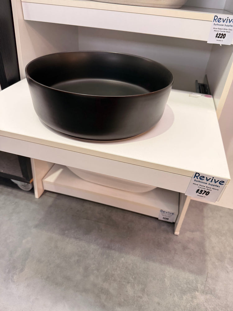 Allure Matte Black Above Counter Basin - $200