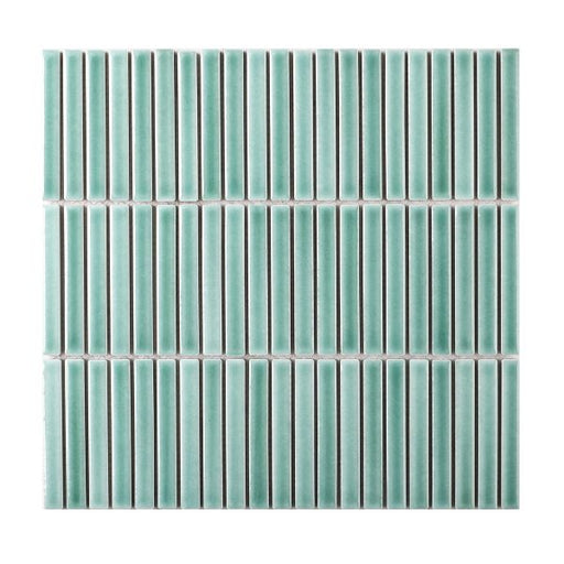 JAPANESE TRACES LEAF GREEN MIX MOSAIC 12X92X8MM ON 284X298MM