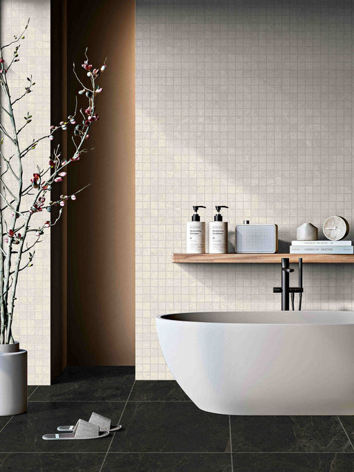 PIETRA MILK TUMBLE MOSAIC 48X48 298X298MM PT01M7