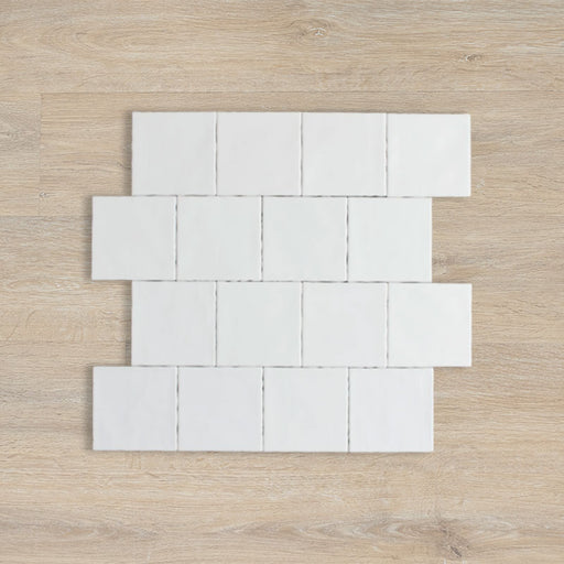 LODGE WAVY MATT WHITE WALL 150X150MM 15UAW1M