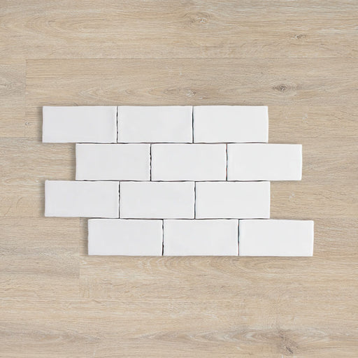 LODGE SUBWAY WAVY EDGE MATT WHITE WALL  75X150MM 07WAW1M
