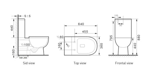 Bianco-II Rimless Back To Wall Toilet Suite