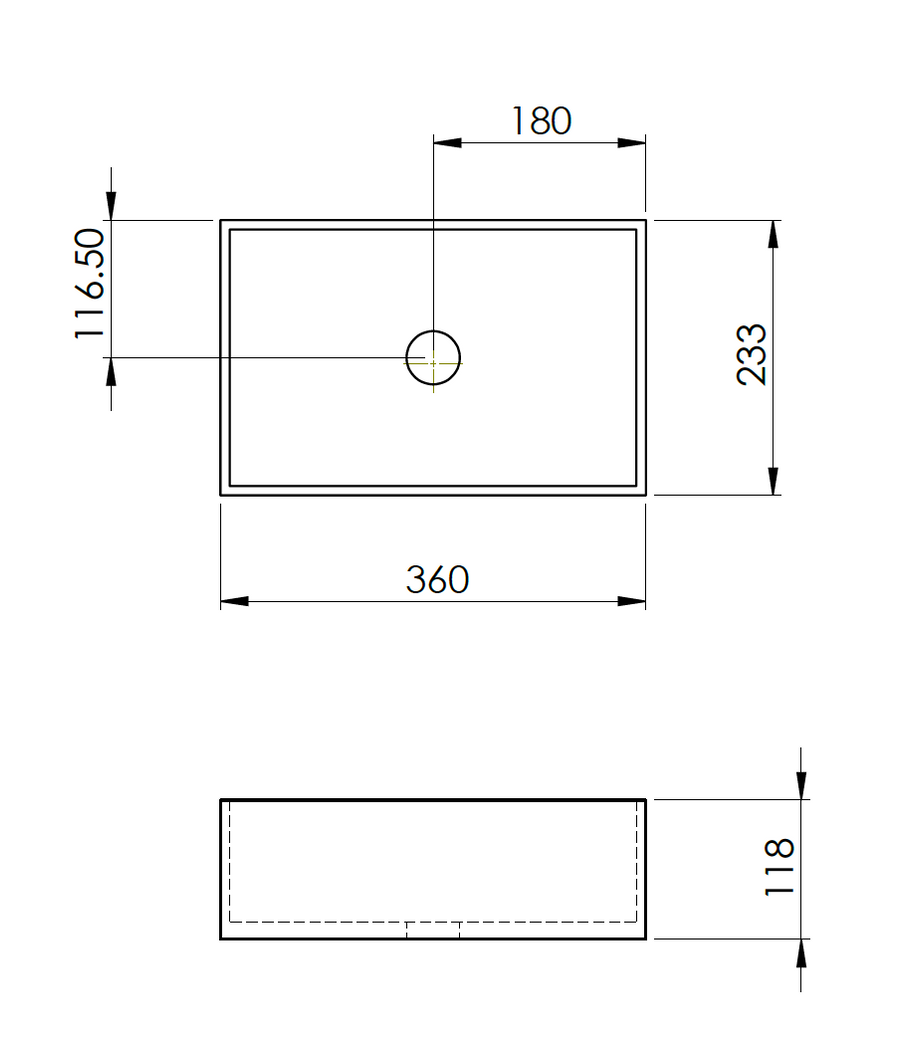 Mini Rectangle Concrete Basin — Revive Bathroom Supplies